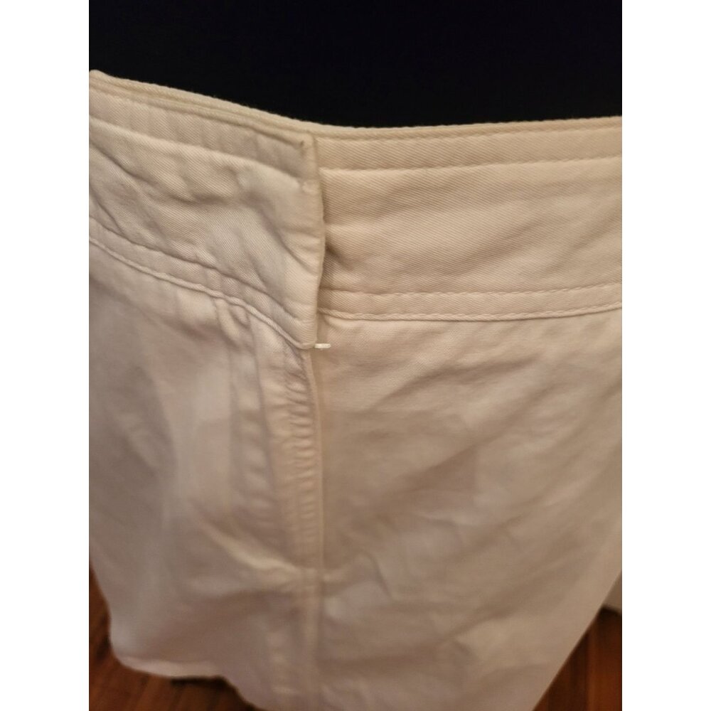 Lands End White Cotton Twill Pencil Skirt 14 Nautical Preppy Old Money Vacation - Picture 8 of 10
